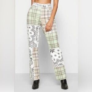 Jaded London Patchwork Bandana Boyfriend Fit Jeans Size 24